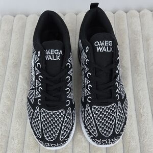 Never Worn Omega Walk Black and White Knit Trainer